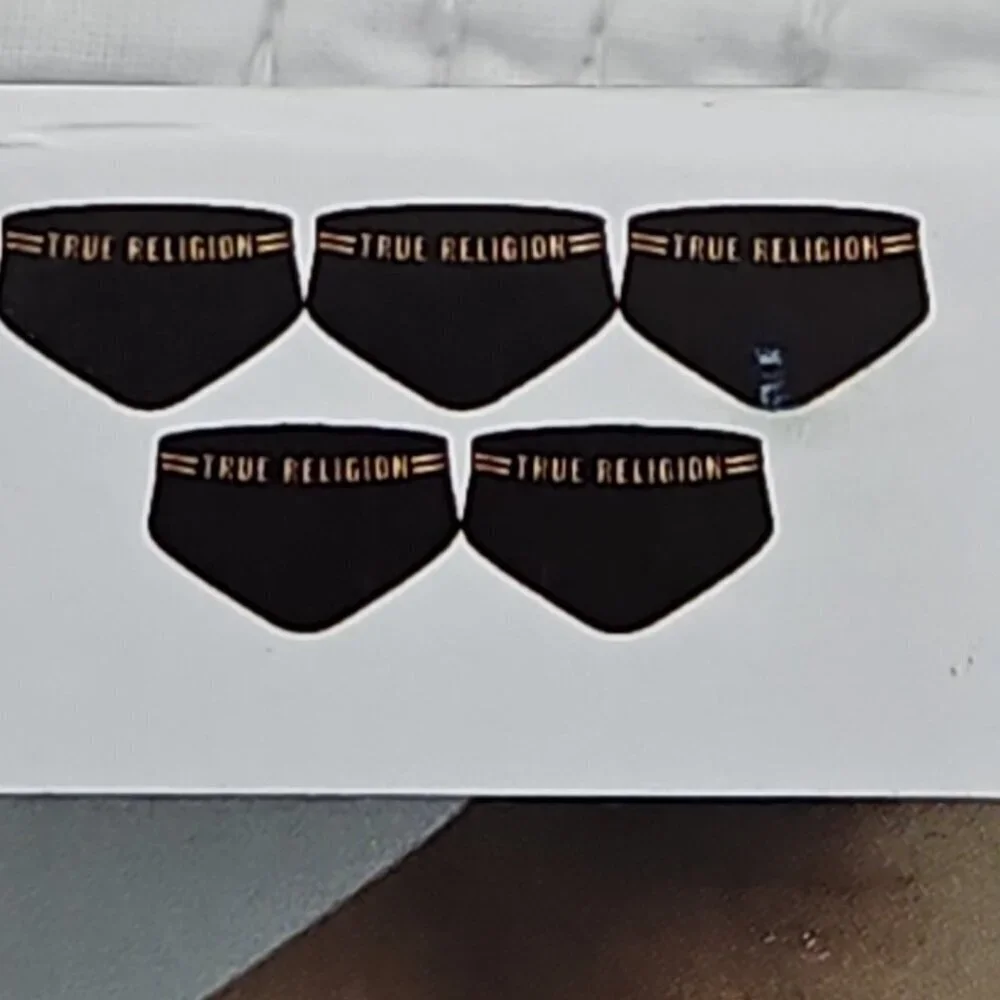 True‎ Religion Men's Size Large Briefs Cotton Stretch Underwear 5 Pack NEW NIB